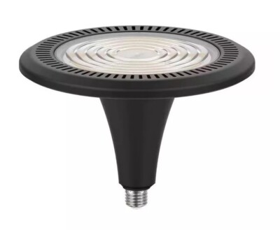 Commercial Electric 250-Watt Equiv Integrated LED Black High Bay Light 5000K