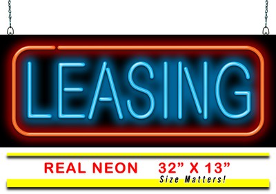 Leasing Neon Sign  Jantec  32'' x 13''  Vehicles Car Auto Rent Transportation