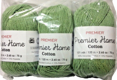 Premier Home Cotton Yarn 3 Pack  Sage 