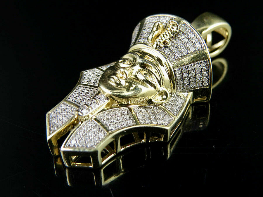Pre-owned Online0369 Black Friday Exclusive 3ct Cubic Zirconia Egyptian Tut Pharaoh Charm Pendant In White