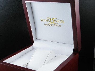 Pre-owned Khronos Men Two-tone White Gold Finish Stainless Steel  Simulated Diamond Watch