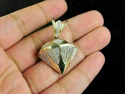 2ct Round Lab-Created Diamond Custom Shape Pendant Charm 14K Yellow Gold Plated