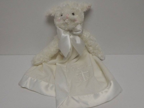 Vintage Christening Baptism Lot Bib Socks Shoes Lamb Lovey Security Blanket