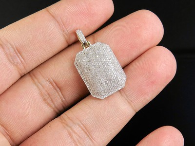 Pre-owned Jewelry Unlimited Men's 10k Yellow Gold Genuine Diamond Dome Pillow Pendant Charm .70 Ct 1.1" In J-k