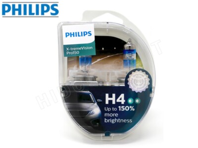 Philips H4 9003 XtremeVision Pro150 Headlight Halogen Bulbs 12342XVPS2 Pack of 2