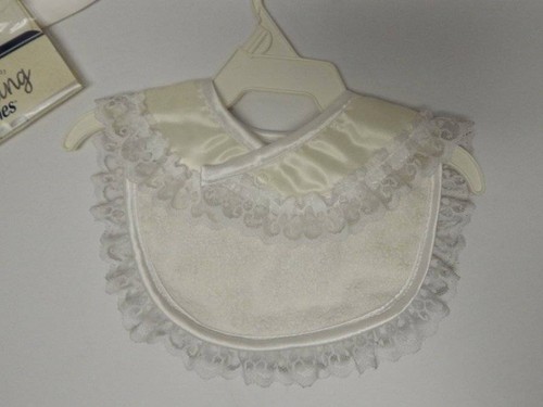 Vintage Christening Baptism Lot Bib Socks Shoes Lamb Lovey Security Blanket