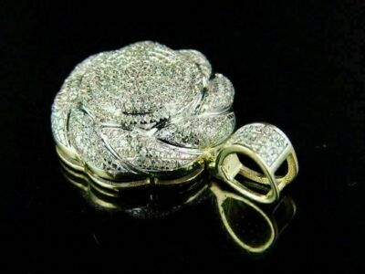 Pre-owned Nsg Men's Cyclone Medallion Pendant 2ct Vvs Moissanite 14k Yellow Gold Plated Silver In White