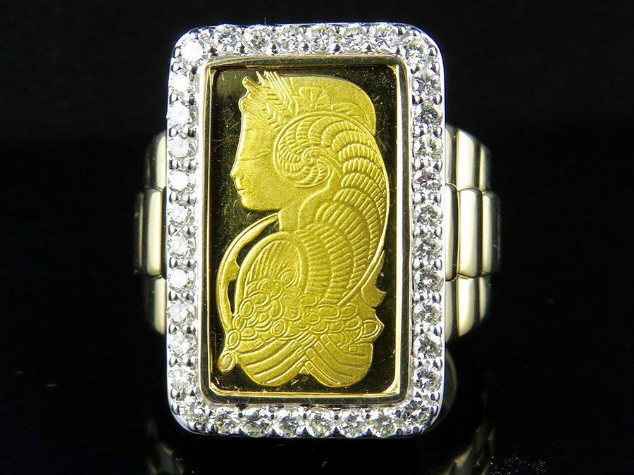 Pre-owned Online0369 Men 2.10ct Rd Cubic Zirconia Lady Fortuna Ring Yellow Gold Over Silver Free Stud
