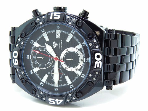 Pre-owned Aqua Master Jojo Joe Rodeo Black Pvd Finish 48 Mm W351 Genuine Diamond Watch