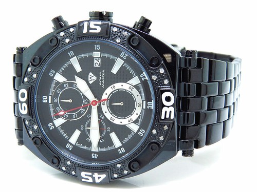 Pre-owned Aqua Master Jojo Joe Rodeo Black Pvd Finish 48 Mm W351 Genuine Diamond Watch