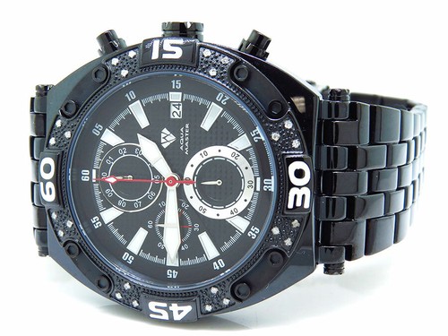 Pre-owned Aqua Master Jojo Joe Rodeo Black Pvd Finish 48 Mm W351 Genuine Diamond Watch