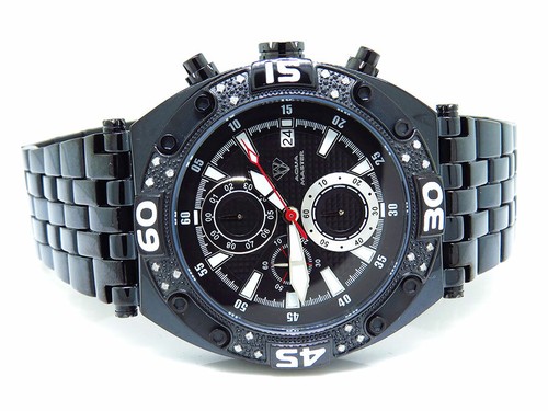 Pre-owned Aqua Master Jojo Joe Rodeo Black Pvd Finish 48 Mm W351 Genuine Diamond Watch
