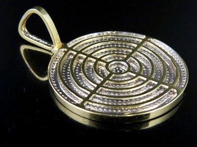 Pre-owned Jewelry Unlimited Mens 10k Yellow Gold Genuine Diamond Iced Medallion Pendant Charm 1.3 Ct 1.75" In H-i