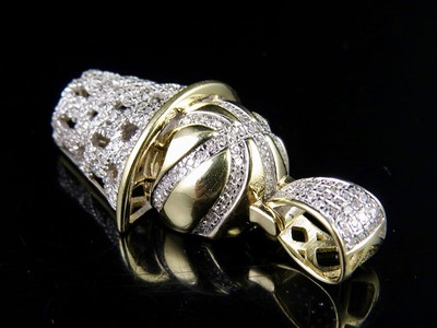 Pre-owned Jewelry Unlimited Mens Real 10k Yellow Gold Genuine Diamond Basketball Pendant Charm 7/10 Ct 1.25" In H-i