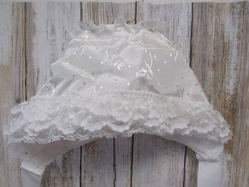 Vintage Satin Baby Bonnet White 6-9 Months Christening Baptism Haddad Bros
