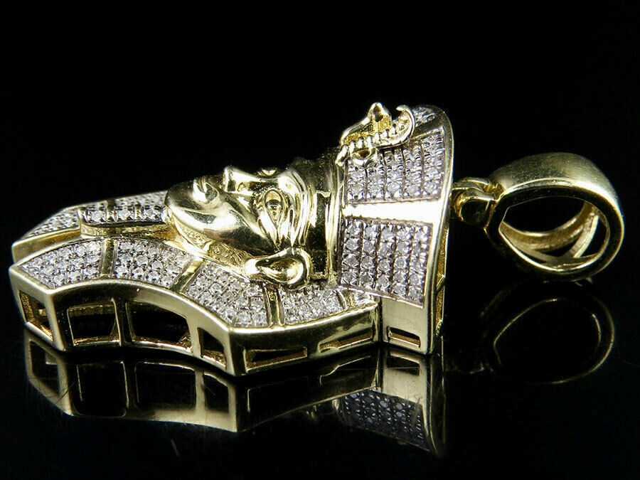 Pre-owned Online0369 Black Friday Exclusive 3ct Cubic Zirconia Egyptian Tut Pharaoh Charm Pendant In White