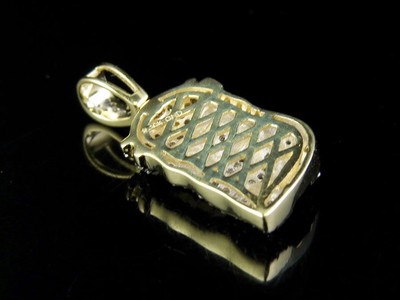 Pre-owned Jewelry Unlimited Men's 10k Yellow Gold Jesus Face Piece Real Diamonds 1.0" Charm Pendant 1/3 Ct.