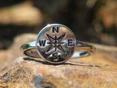 KING SOLOMON'S ANGEL HANIEL COMPASS OF DIRECTION RING 925 STERLING