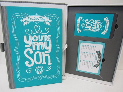 New I'm So Glad You're My Son Baby Memory Kit Book Box Notes Keepsakes