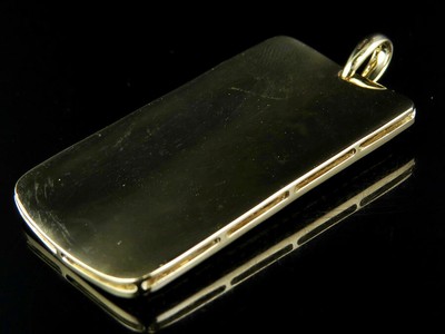 Pre-owned Jewelry Unlimited Men's Solid 14k Yellow Gold Iced Dog Tag Genuine Diamond Pendant 6 1/2 Ct 2.1" In G-h