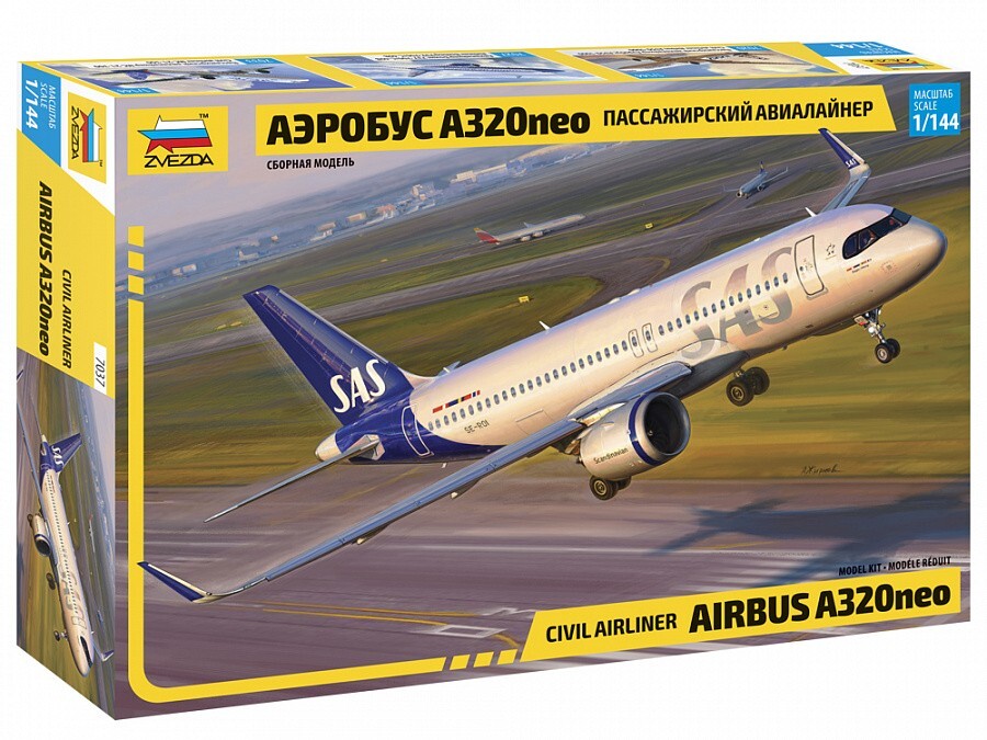 Zvezda 1/144 Airbus A320 neo Scandinavian Airlines Model Kit