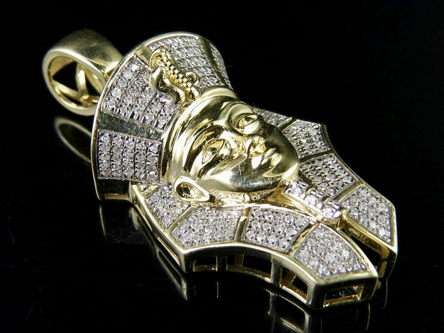 Pre-owned Online0369 Black Friday Exclusive 3ct Cubic Zirconia Egyptian Tut Pharaoh Charm Pendant In White