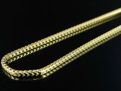 Pre-owned Jewelry Unlimited Solid 10k Yellow Gold Franco Box Link Chain Necklace 1.3 Mm 16-30 Inches