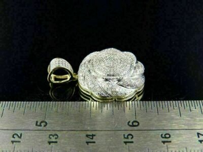 Pre-owned Nsg Men's Cyclone Medallion Pendant 2ct Vvs Moissanite 14k Yellow Gold Plated Silver In White