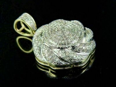 Pre-owned Nsg Men's Cyclone Medallion Pendant 2ct Vvs Moissanite 14k Yellow Gold Plated Silver In White