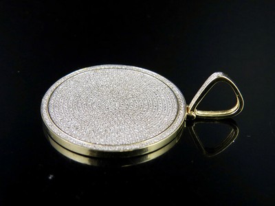 Pre-owned Jewelry Unlimited Mens 10k Yellow Gold Genuine Diamond Iced Medallion Pendant Charm 1.3 Ct 1.75" In H-i