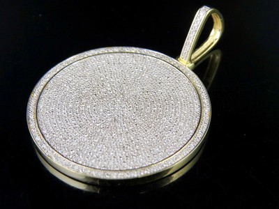 Pre-owned Jewelry Unlimited Mens 10k Yellow Gold Genuine Diamond Iced Medallion Pendant Charm 1.3 Ct 1.75" In H-i