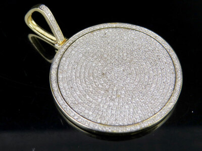 Pre-owned Jewelry Unlimited Mens 10k Yellow Gold Genuine Diamond Iced Medallion Pendant Charm 1.3 Ct 1.75" In H-i