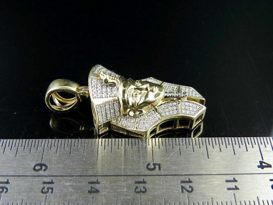 Pre-owned Online0369 Black Friday Exclusive 3ct Cubic Zirconia Egyptian Tut Pharaoh Charm Pendant In White