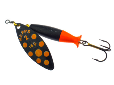 Mepps Aglia Long Heavy Black/Orange Dots Lure Spinner Pike Perch Asp COLORS