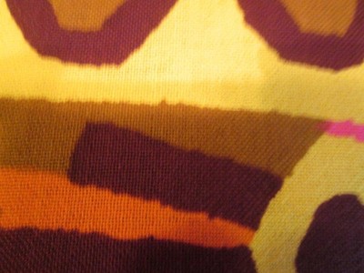 Vintage Psychedelic Abstract Neon Groovy Tiki Upholstery Curtain Mod Fabric 3 yd