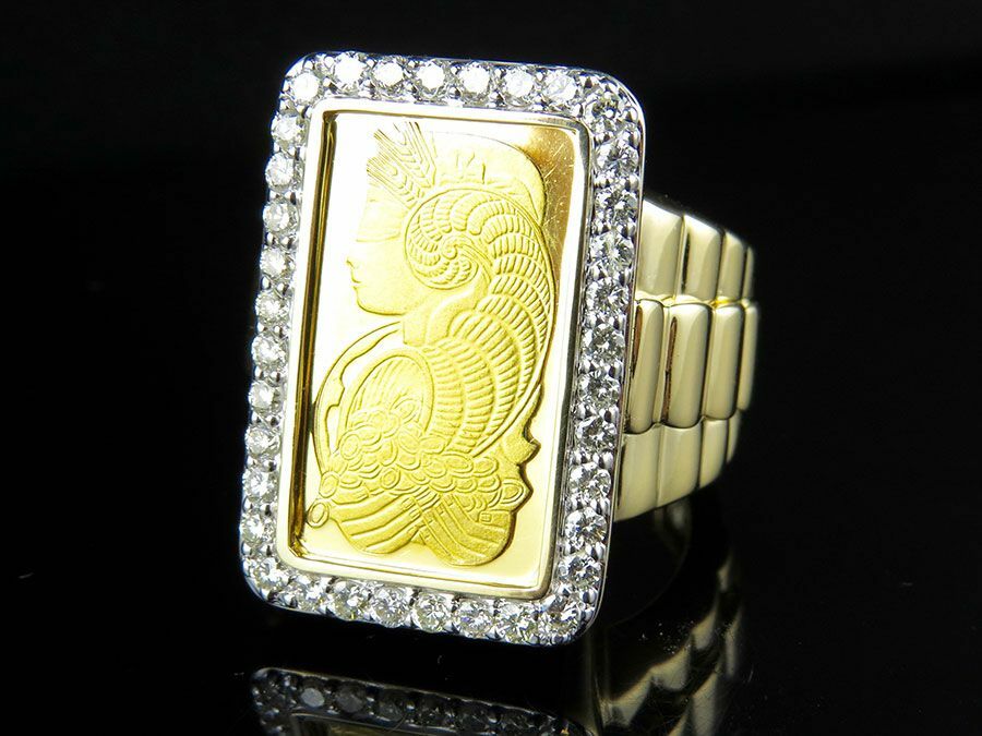 Pre-owned Online0369 Men 2.10ct Rd Cubic Zirconia Lady Fortuna Ring Yellow Gold Over Silver Free Stud