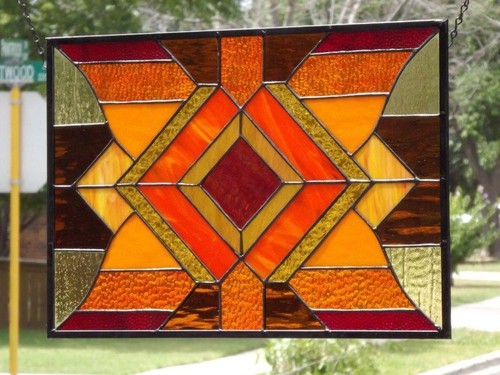 •Orange you in Love? •Stained Glass Window Panel • 21 1/4