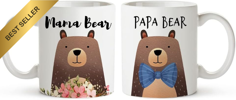 Mama Bear and Papa Bear Coffee Mugs,Father'S Day Mother'S Day Presents for Mom a