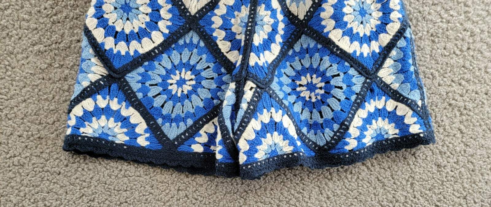 AQUA Allover Crochet Shorts Girls' S (7-8) Blue Multi Elastic Waist Pull On - Picture 14 of 16