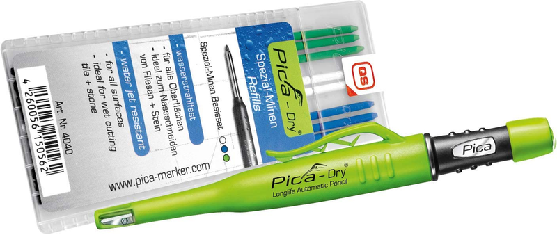 Pica 3030 + 4040 Dry Pen Including Special Lead Base Set, Carpenter'S Pencil, Gr