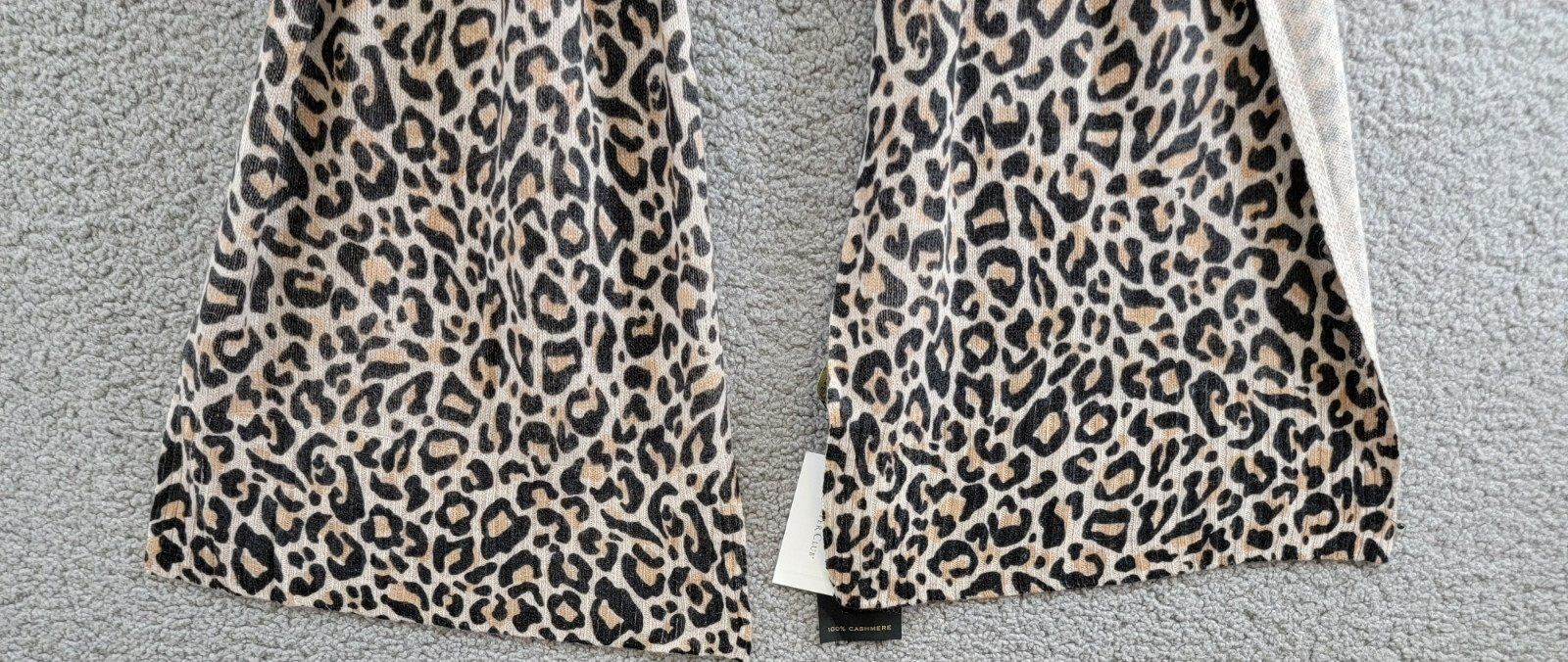 Charter Club Cashmere Leopard Muffler Scarf Women's One Size Black Combo - Picture 4 of 16