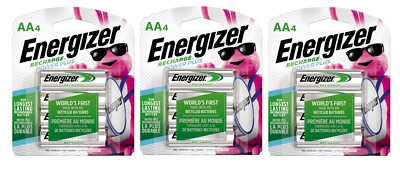 3 ~ Energizer NiMH AA 1.2V 2.3Ah Rechargeable PowerPlus Pre-Charged Battery 4 pk