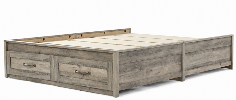 Platform Bed Frame Storage Drawer Queen Size Home Guest Bedroom Farmhouse Style