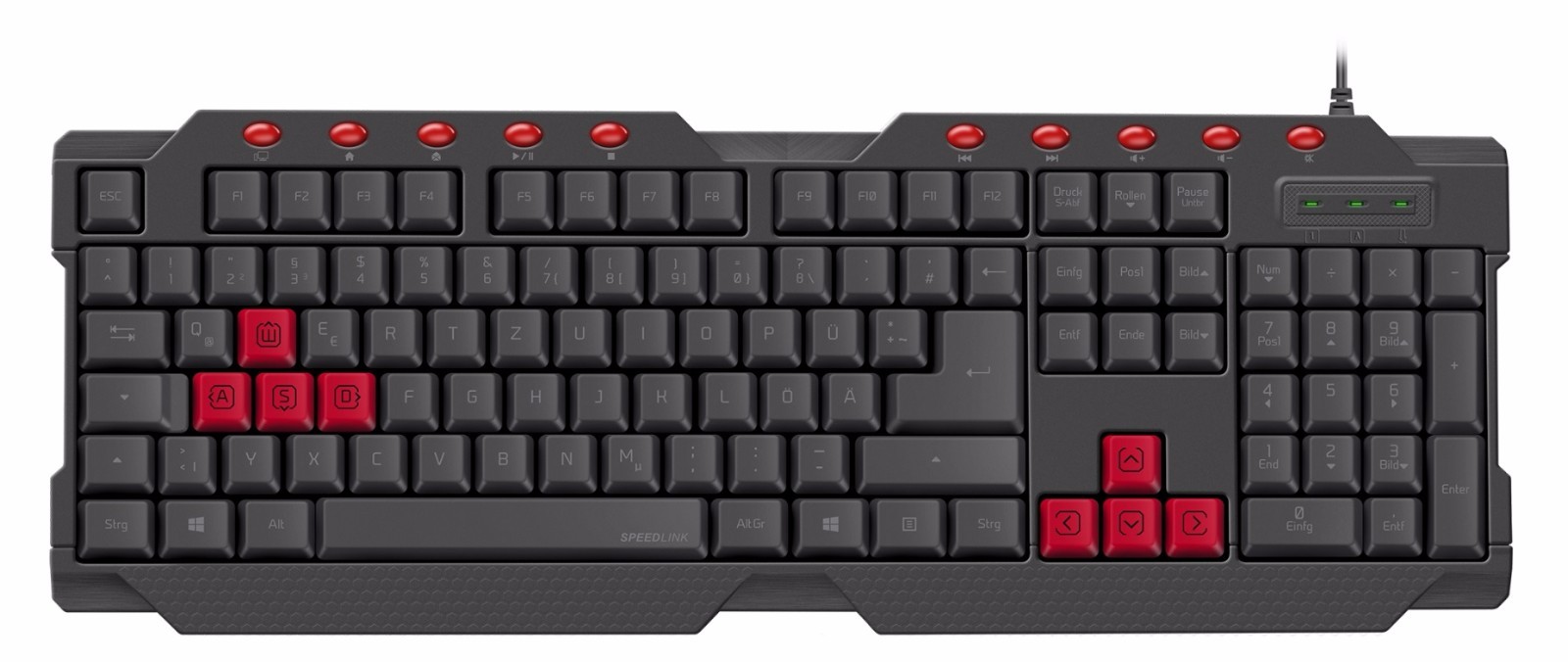 SPEEDLINK Ferus Negro Teclado para Juegos Usb, 10 teclas de acceso