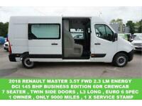 2018 RENAULT MASTER 2.3 LM ENERGY DCI 145 BUSINESS CREWCAB ( 7 SEATER ! )