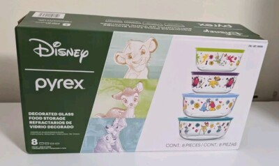Pyrex Disney Decorated Glass Food Storage Container 8 Piece Set