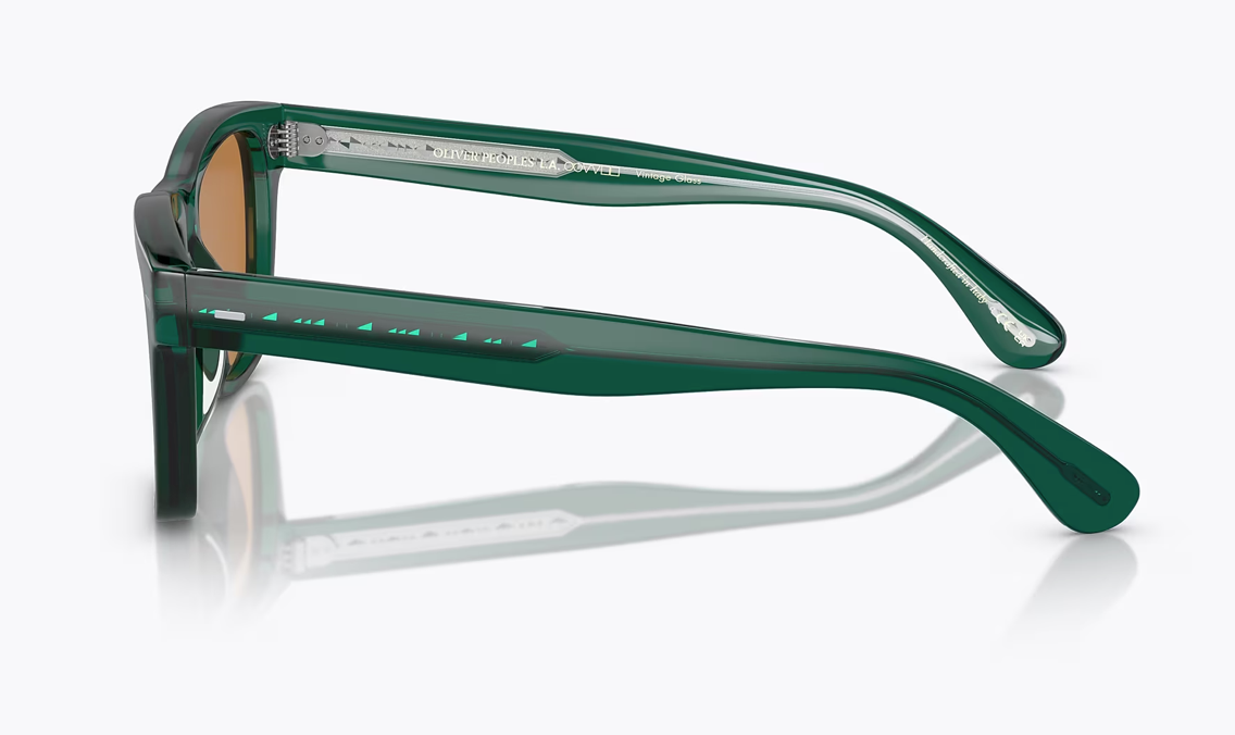 Pre-owned Oliver Peoples Oliver Sun Limited Edition 54mm In Dk Teal/ Cognac Msrp$584 Iver In Brown