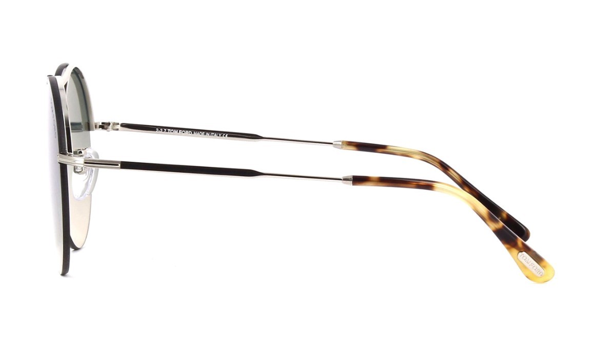 Pre-owned Tom Ford Meryl Ft 1038 Shiny Black/smoke To Brown Shaded (01b) Sunglasses