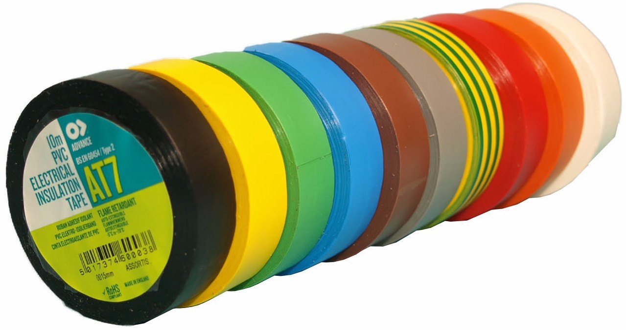AT7 RainbowPack PVCElektroIsolierbandSet 15mm x 10m