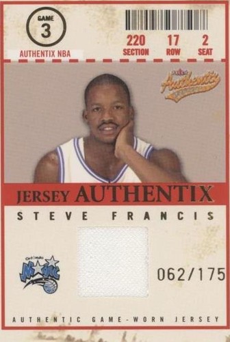 2004-05 Fleer Authentix - Steve Francis #JA-SF